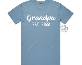 Grand-père Est. T-shirt, chemise personnalisée pour faire-part de grossesse, Je vais être grand-père, Cadeau baby shower, Grands-parents, Pop, Grand-père