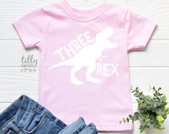 Three Rex Third Birthday T-Shirt, 3rd Birthday, 3rd Birthday Shirt, 3rd Birthday Outfit Boy, Dinosaur Party, Dinosaur T-Shirt, Tyrannosaurus