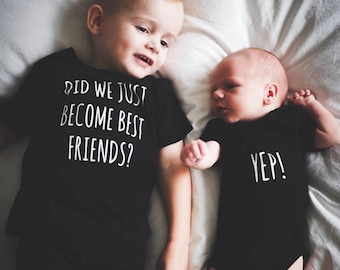 Did We just Become Best Friends? Yep! New Baby Brother Set, Big Brother Little Brother Set, Sibling Set, I'm Going To Be A Big Brother, Cuz