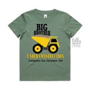 Big Brother T-Shirt, Big Brother im Bau T-Shirt, Zum Big Brother gefördert, ich werde ein großer Bruder sein, Schwangerschaftansage