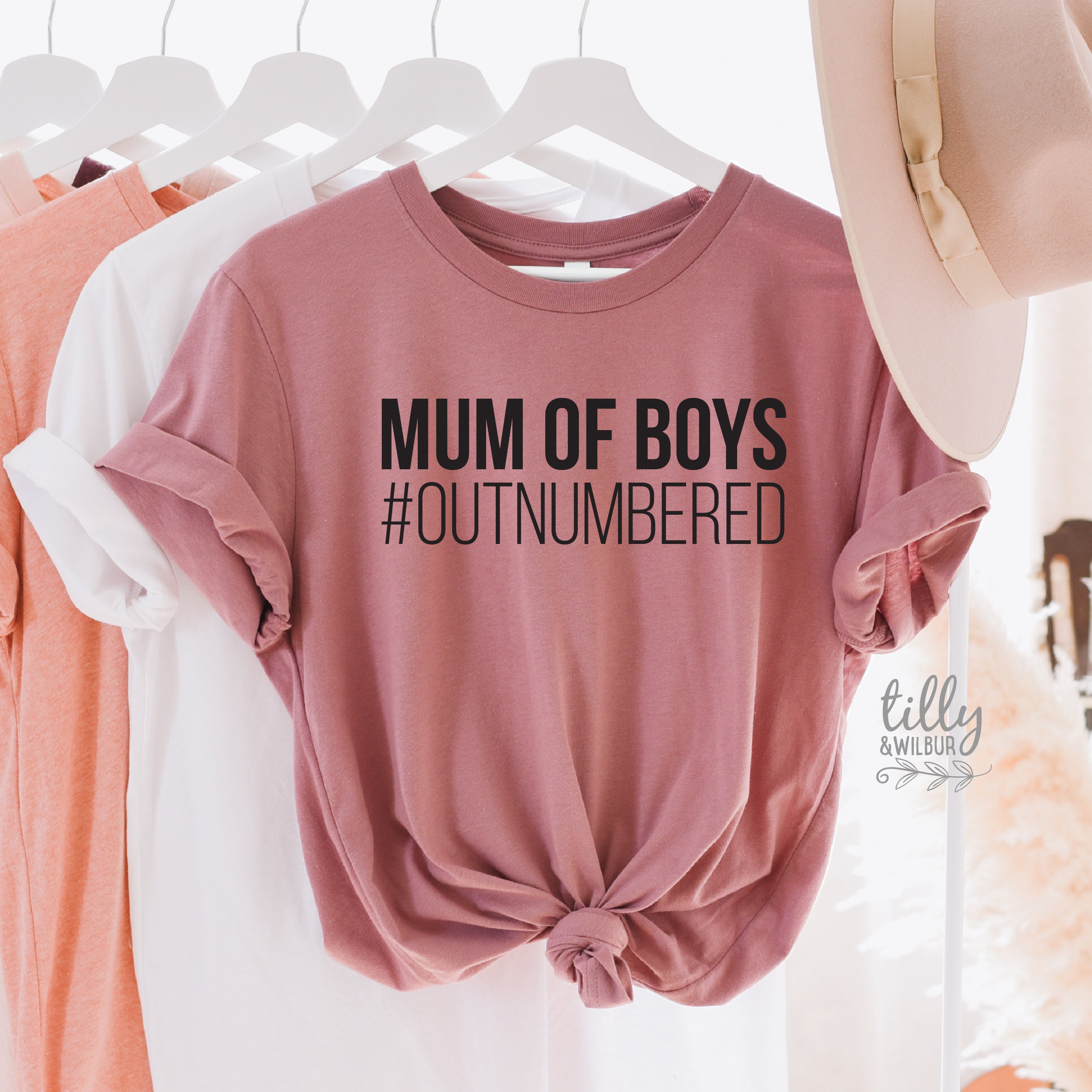 Mum Of Boys Outnumbered TShirt Mother's Day TShirt Etsy