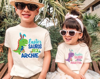 Kids Easter Bunny Dinosaur T Shirt T Rex Boys Girls Gift Kids Easter Bunny Dinosaur T Shirt T Rex Boys Girls Gift