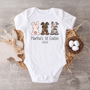 Personalised 1st Easter Baby Bodysuit, First Easter Baby Bodysuit, Newborn Easter Gift, 1st Easter Outfit, Baby&#39;s 1st Easter, Bunny Rabbit