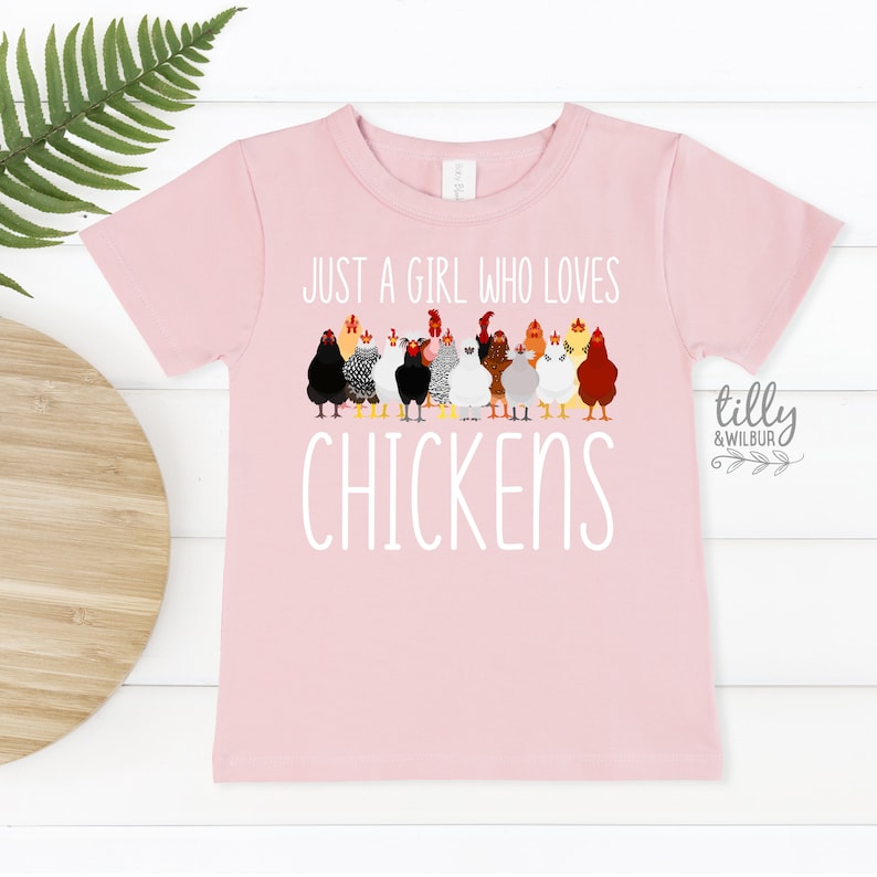 Just A Girl Who Loves Chickens T-Shirt, Chicken Lover T-Shirt, Funny Chicken T-Shirt, Chicken Lover Girl, Loves Peckers, Farm Lover Shirt image 1