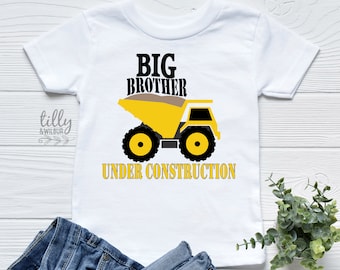 Promoted To Big Brother T-Shirt For Boys, Big Brother Under Construction Shirt, I'm Going To Be A Big Brother Shirt, Pregnancy Announcement