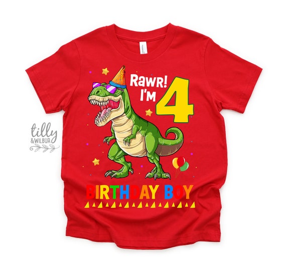 Boys Rawr I'm 4 4th Birthday Dinosaur Shirts Dinosaur Gift Boys Rawr I'm 4 4th Birthday Dinosaur Shirts Dinosaur Gift