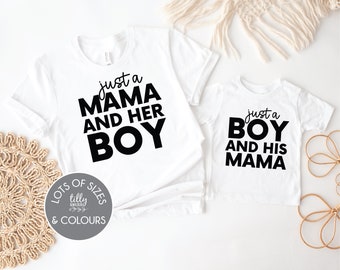 Mama & Me, Just A Mama And Her Boy T-Shirt, Just A Boy And His Mama, Mama And Mama's Boy Matching, First Mother's Day, Mother Son Gift