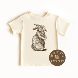 Camiseta de conejo, varios colores y tallas, ilustración vintage de conejo. imagen 2