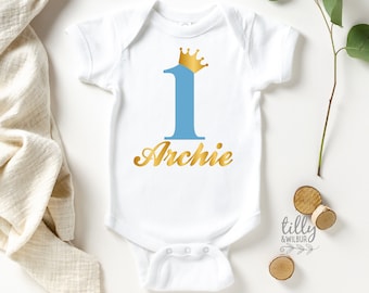 Personalised 1st Birthday Bodysuit, One Birthday Shirt, First Birthday Bodysuit For Boys, 1st Birthday Outfit, Birthday Boy, Little Prince