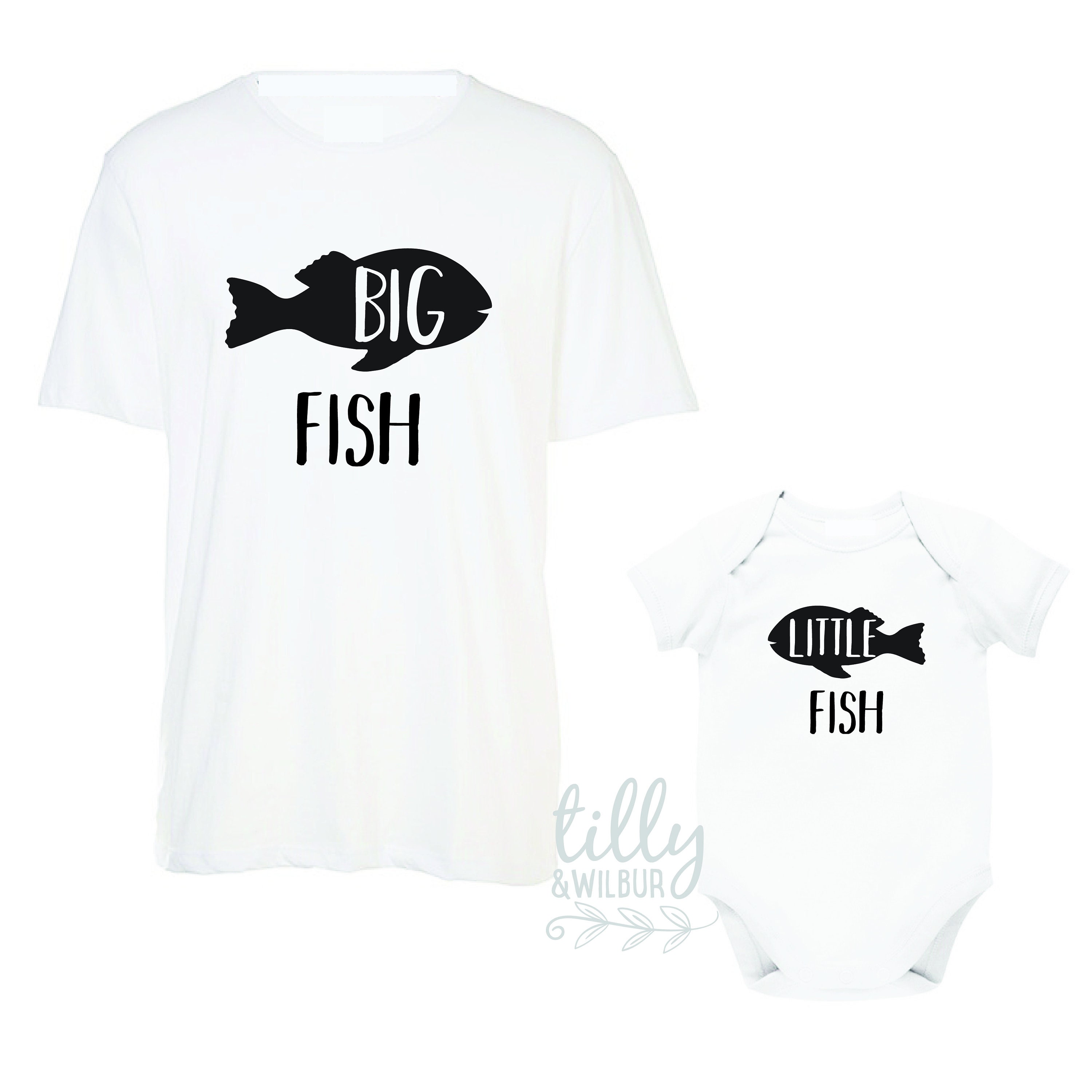 Big Fish Little Fish Father Son Matching Shirts, Big Fish Little