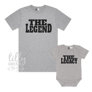 Die Legende Das Vermächtnis Vater Sohn Vater Tochter Passende Shirts, passender Vater und Baby, Vatertagsgeschenk, Neugeborenen Geschenk, neues Papa T-Shirt