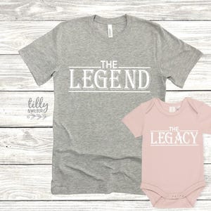 Die Legende Das Vermächtnis Vater Sohn Papa Tochter Passende Shirts, Passender Vater und Baby, Vatertagsgeschenk, Neugeborenen Geschenk, New Dad T-Shirt