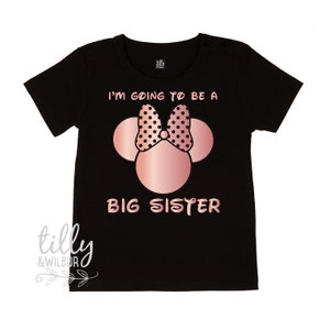 I'm Going To Be A Big Sister T-Shirt for Girls, Minnie Mouse Design, Big Sister Shirt, Pregnancy Announcement, Minnie Mouse Sister T-Shirt
