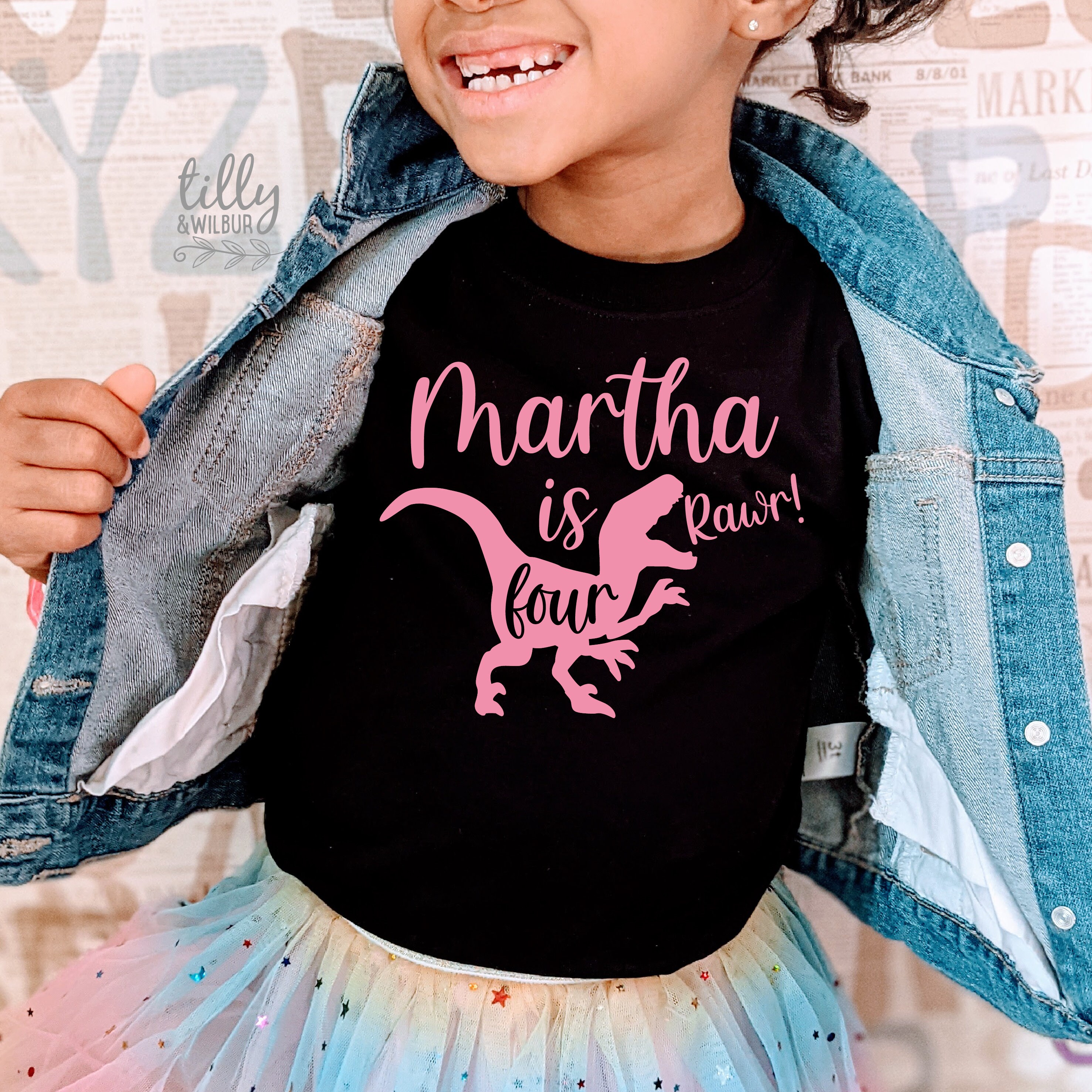 Four Birthday T-shirt Personalised 4th 
