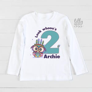 Look Whooo's Two Birthday T-Shirt, Two Wild Boys Birthday T-Shirt, Two Wild Birthday, 2 Year Old Boy, Personalised 2nd Birthday Owl T-Shirt