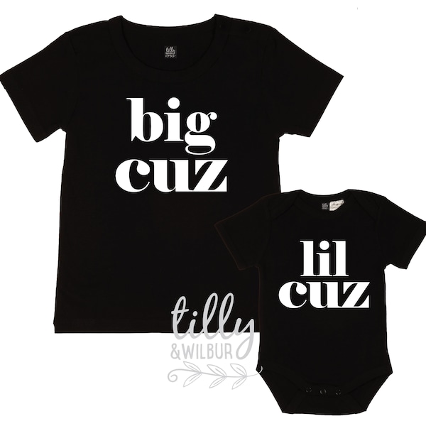 Big Cuz Lil Cuz Set, Matching Cousin Set, Cousin Gift, Pregnancy Announcement, Reveal Outfits, Family Tees, Newborn Baby Cousin, Big Cousin