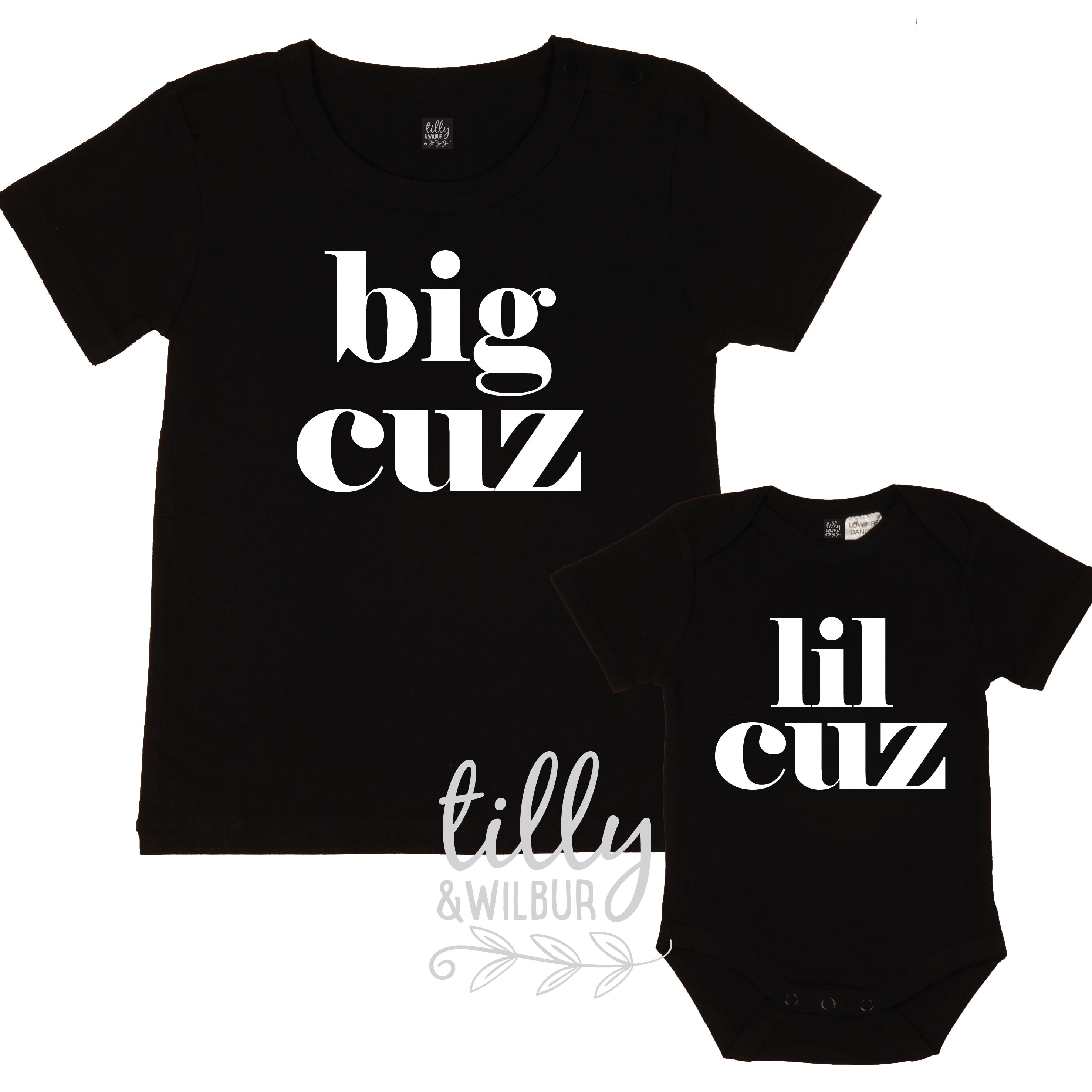 Big Cuz Lil Cuz Set Matching Cousin Set 