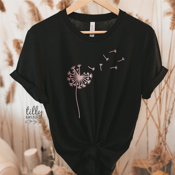 Dandelion T-Shirt, Dandelion Seeds T-Shirt, Dandelion Graphic Shirt, Women's T-Shirt, Graphic Dandelion, Nature T-Shirt, Make A Wish T-Shirt