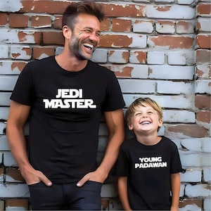 Jedi Master and Young Padawan Father Son Matching Shirts, Matching Dad Baby, Matchy Matchy, Sibling Set, Father&#39;s Day Gift, Christmas Gift