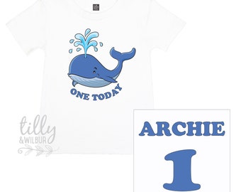 1st Birthday Whale T-Shirt For Boys, Personalised 1st Birthday Gift, Whale Boys 1st Birthday T-Shirt, 1st Birthday Gift, Cake Smash, Ocean