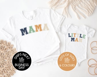 Mama & Me T-Shirts, Mama T-Shirt Mama's Little Man Jumper, Mama And Mama's Mini Matching Outfits, Our First Mother's Day, Mother Son