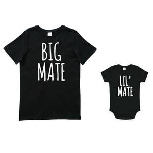 Big Mate Lil' Mate Set, Friends Set, Brother Set, Sibling Set, Brother Gift, Pregnancy Announcement, Reveal Outfits, Family Tees, Cousins