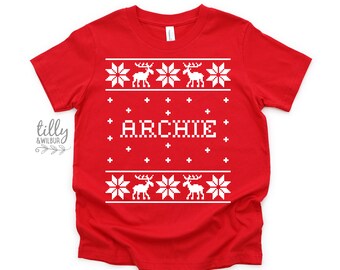 Christmas Custom Surname Family Christmas T-Shirts, Christmas Shirts, Elf Family Shirts, Santa Claus, Matching Sweater Christmas Jumper Gift