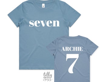 Seven T-Shirt, Seven Year Old Birthday T-Shirt, 7th Birthday Gift, Boy's 7th Birthday T-Shirt, I Am Seven, Birthday Boy,  Happy 7th Birthday