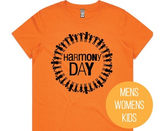 Harmony Day T-Shirt, Harmony Day - 21st March, Orange Harmony Day T-Shirt, Everyone Belongs, School T-Shirt, Babies, Kids, Womens And Mens