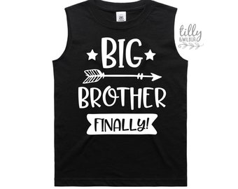 Big Brother Finally Singlet, Promoted To Big Brother Tank, I'm Going To Be A Big Brother Shirt, Pregnancy Announcement Top, Big Brother Tank