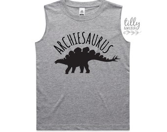 Dinosaur Tank For Boys, Stegosaurus Singlet, Dinosaur T-Shirt, Personalised Dinosaur Gift, Dinosaur Birthday Gift