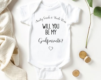 Will You Be My Godparents Baby Bodysuit, Personalised Godparents Bodysuit, Godparents Invitation, Godparents Announcement, Newborn Baby Gift