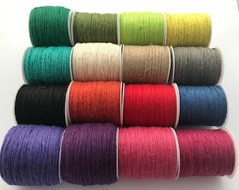 Natural Hemp Cord, Jute Cord, Twine, 2mm - choice of colours and metres (H3)