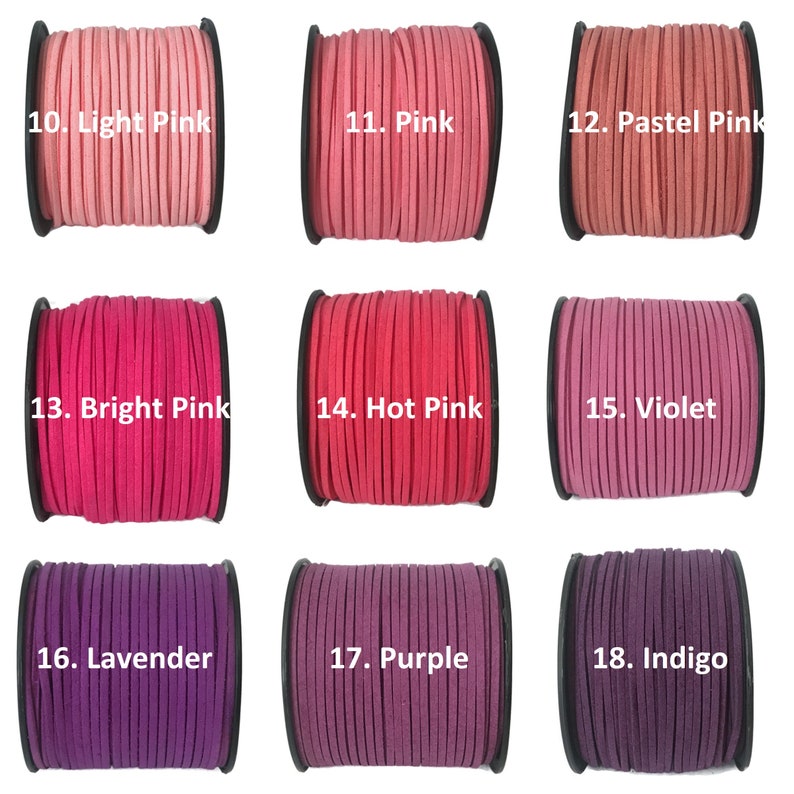 3mm Faux Suede Cord, Soft Flat cord, Black, brown and other colours I image 3