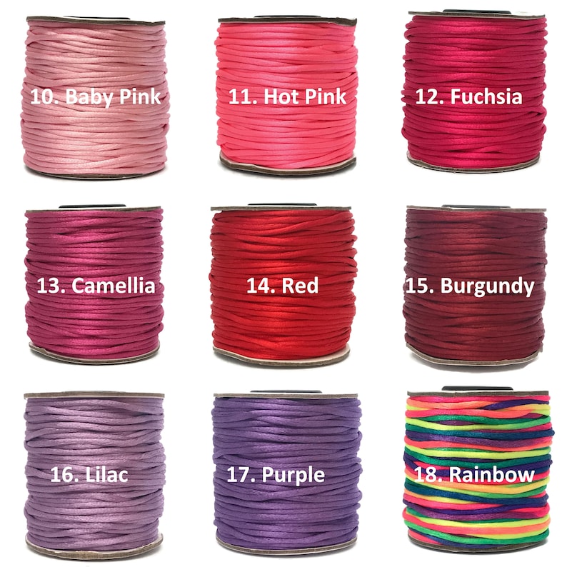 2mm Satin Nylon Cord for Macrame Beading Rattail Cord R1 Etsy UK