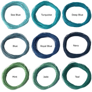 1 mm waxed cotton cord, wax cord, macrame cord, shamballa, bracelet cord C,D image 4