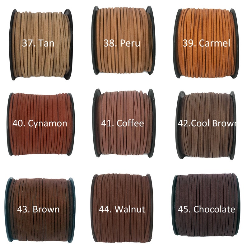 3mm Faux Suede Cord, Soft Flat cord, Black, brown and other colours I image 6