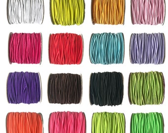 2mm Round Elastic Cord, stretch cord - white, black and other colours, DYI masks, jewellery.  (H2)