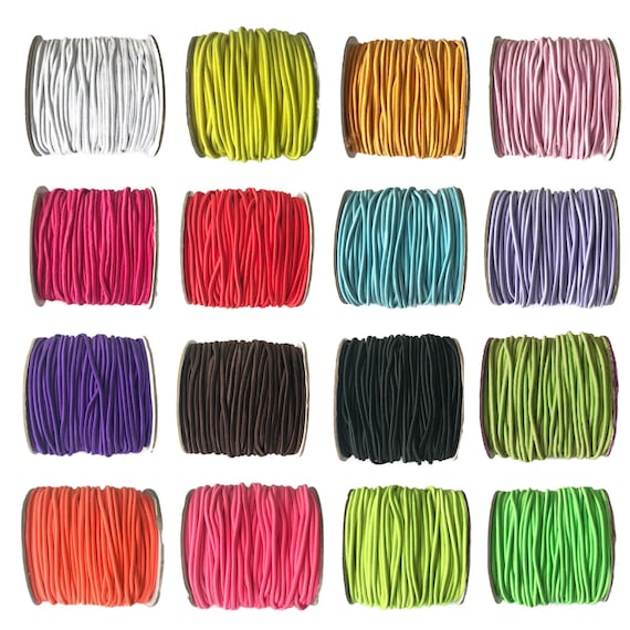 2mm Round Elastic Cord, stretch cord - white, black and other colours, DYI masks, jewellery.  (H2)