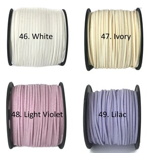 3mm Faux Suede Cord, Soft Flat cord, Black, brown and other colours I image 7