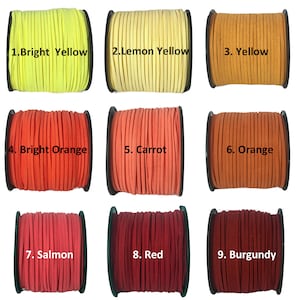 3mm Faux Suede Cord, Soft Flat cord, Black, brown and other colours I image 2