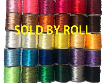 2mm Satin Nylon Cord, SOLD BY ROLL - 45 metres for Macrame, Beading -  Rattail cord (R1)