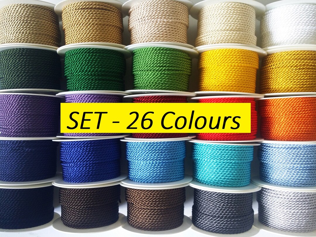 Twisted Cord SET 26 COLOURS Twisted Soutache Braid Cord Etsy