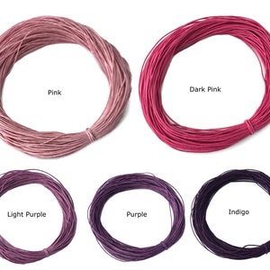 1 mm waxed cotton cord, wax cord, macrame cord, shamballa, bracelet cord C,D image 6