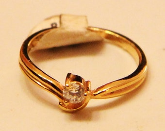 Ring gold plated 18k with cubic zirconia