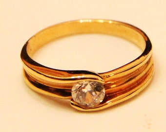 18k Gold Plated Ring with zircon