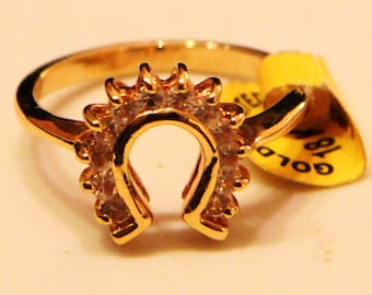 18k Gold Plated Ring with zircons