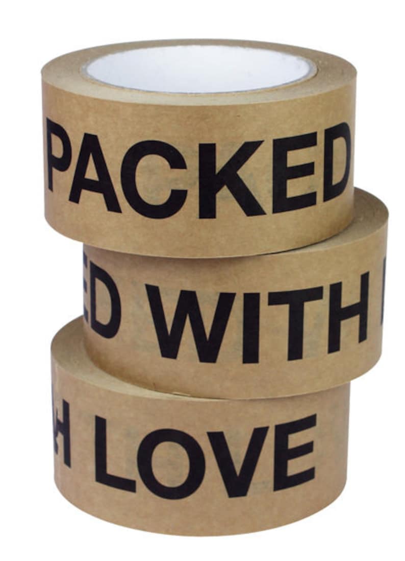 Sticky paper tape PACKED WITH LOVE 5.0 cm, 50 meter image 3