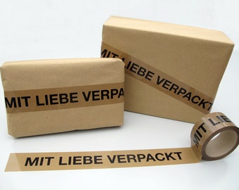 Adhesive tape 'Packaged with love'