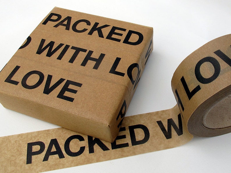 Sticky paper tape PACKED WITH LOVE 5.0 cm, 50 meter image 4